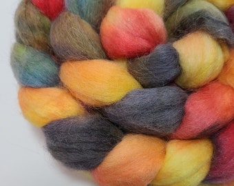 Hand Dyed Baby Alpaca Merino Wool Silk Top Roving 50/33/16 for Spinning and Felting The Last Crusade FREE SHIPPING