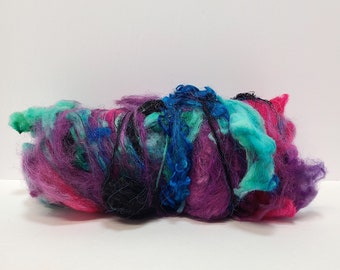 Textured Drum Carded Batt for Spinning and Felting- Sugar and Spice