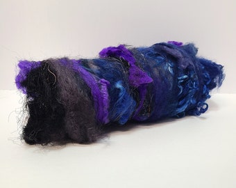 Textured Drum Carded Batt for Spinning and Felting-Season of the Witch