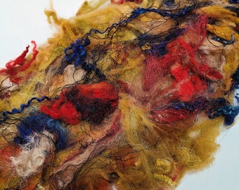 Textured Drum Carded Batt for Spinning and Felting- American Pie