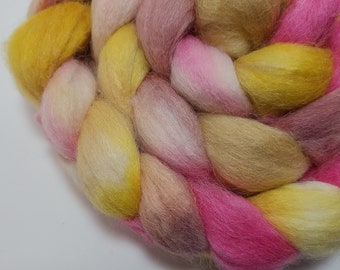 Hand Dyed Baby Alpaca Merino Wool Silk Top Roving 50/33/16 for Spinning and Felting Princess Bride FREE SHIPPING