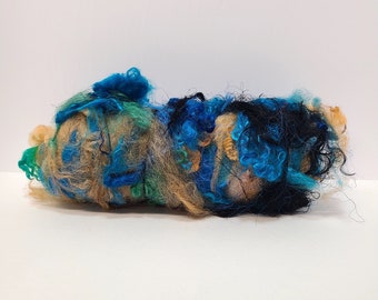 Textured Drum Carded Batt for Spinning and Felting-Beach Bum
