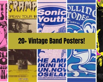 Digital Download Vintage Rock Punk Band Music Posters For Bedroom & Living Room Decor