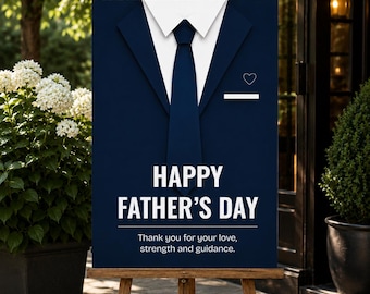 Father’s Day Welcome Sign | Navy Suit Dad Board