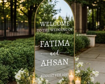 Personalized Wedding Mirror Decal: Custom Welcome Sign Vinyl Sticker