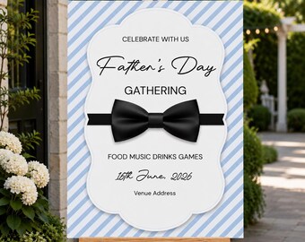 Father’s Day Welcome Sign | Blue Bow Tie Celebration Board
