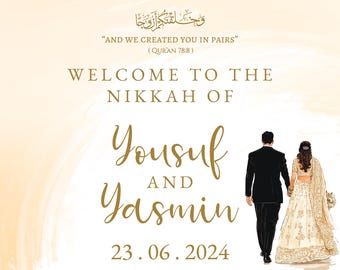 Colorful Nikkah Welcome Sign: Islamic Wedding Decor
