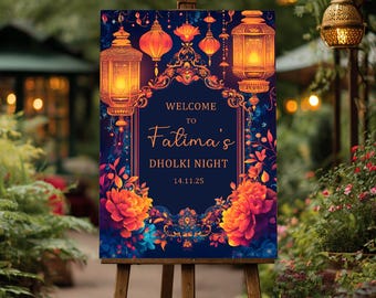 Mendhi | Colorful Dark Purple Theme Mehndi Welcome Signs | Henna Decor | Indian Mehendi Sign | Desi Event Decor | Vibrant Henna Party Signs