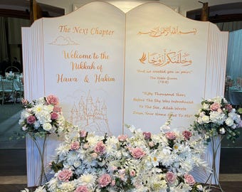 Custom Cut Wedding Welcome Sign: Story book sign