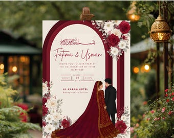 Muslim Wedding Welcome Sign | Editable Canva Digital Download