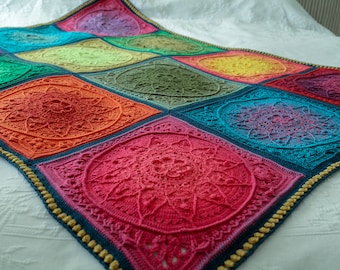 PDF pattern - Sophie's Dream Crochet blanket - crochet afghan - crochet throw - motif based crochet blanket