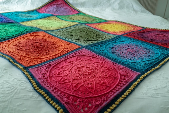 PDF pattern - Sophie's Dream Crochet blanket - crochet afghan - crochet throw - motif based crochet blanket