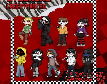 Pegatinas Creepypasta / Creepypasta / Ghostface / hechas a mano.
