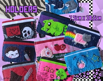 Tarjetero / Personalizado / Cara de fantasma / Michael Myers / Cabeza de pirámide / Tiburones / Fresa / Escena / Nyan Cat / Hatsune Miku / Hecho a mano / Fieltro