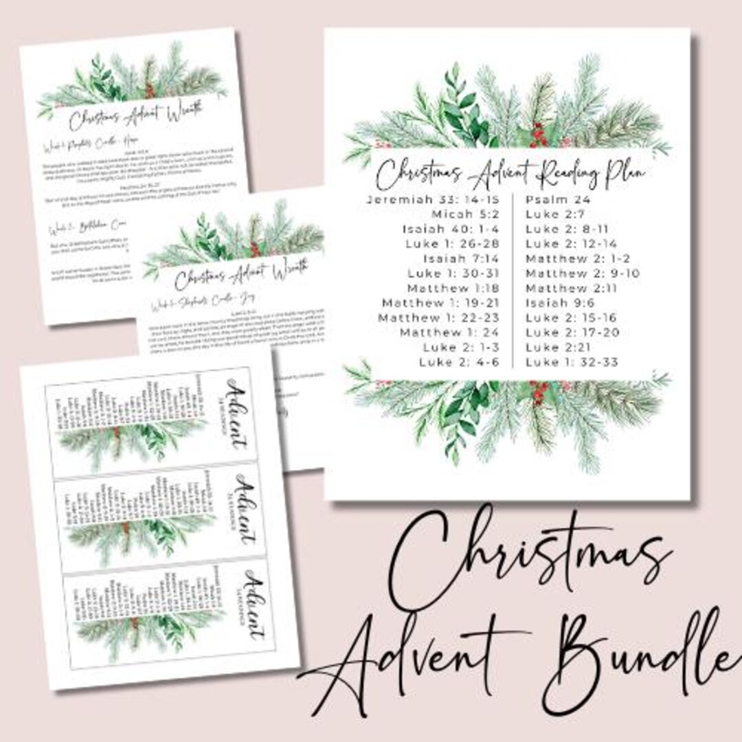 Christmas Advent Printable Bundle- Christian Christmas Wall Art Advent ...
