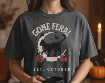 Geganges wildes grafisches T-Shirt | Gruseliges T-Shirt | Halloween Komfort Farben Geschenk für sie