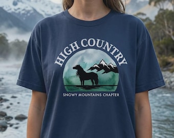 Hochlandhemd | Wild Brumby T-Shirt | Verschneite Berge Pferdeliebhaber Geschenk