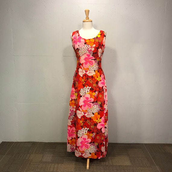 hawaiian floral maxi dress