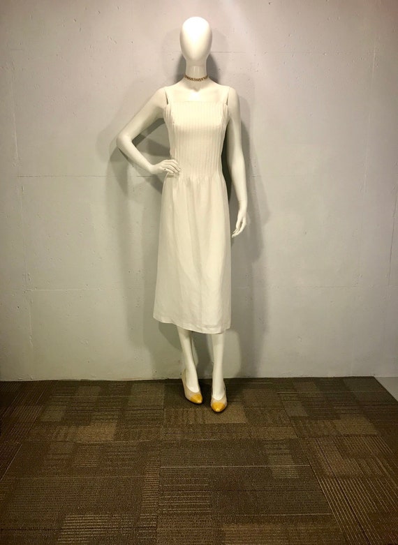 80s Jessica Howard cream summer dress, cream sun … - image 1