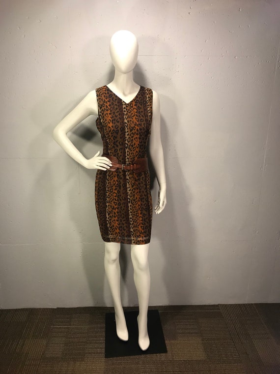 animal print sleeveless dress