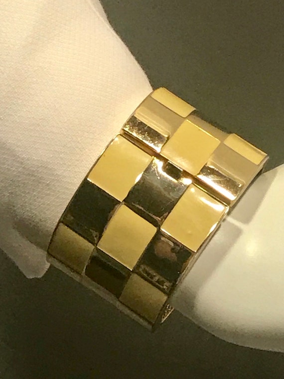 Lanvin Paris cuff gold and cream bracelet, 70s en