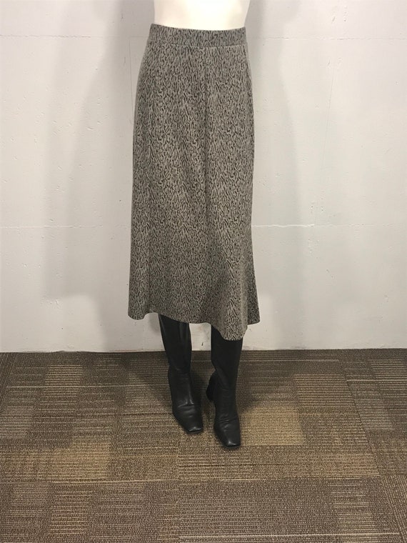 90s Chicos faux animal print skirt tan maxk skirt