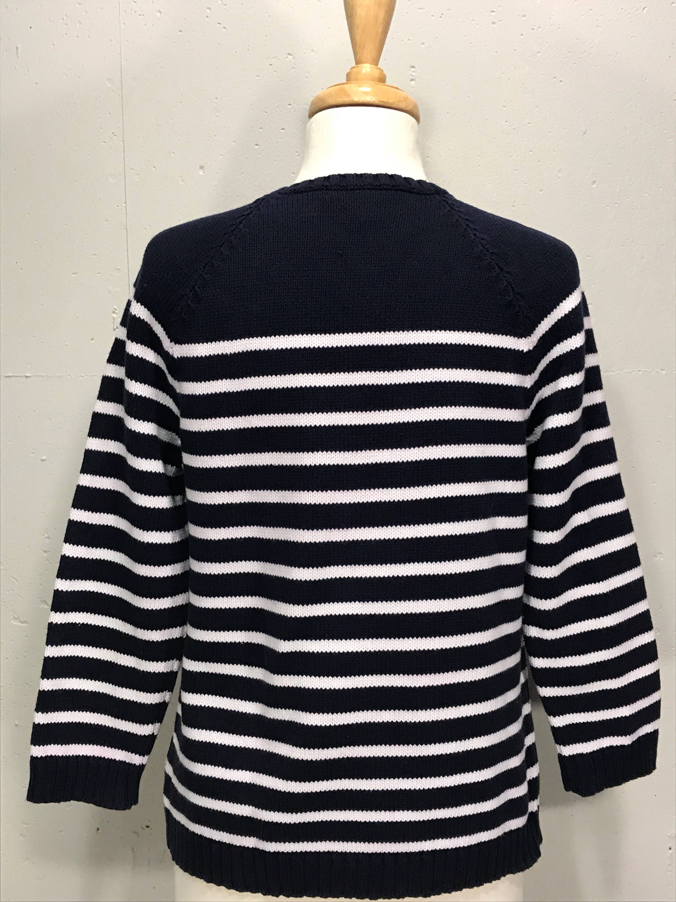 90s Lauren Ralph Lauren Natuical Sweater Striped Brass Buttons | Etsy