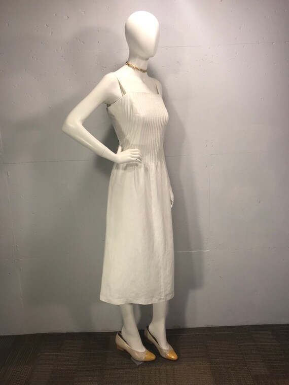 80s Jessica Howard cream summer dress, cream sun … - image 10