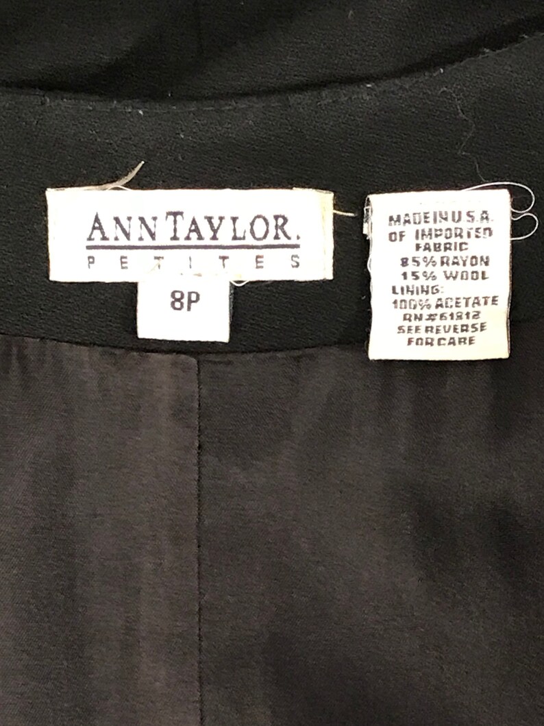 80s Ann Taylor little black dress double breast black long sleeve dress coat