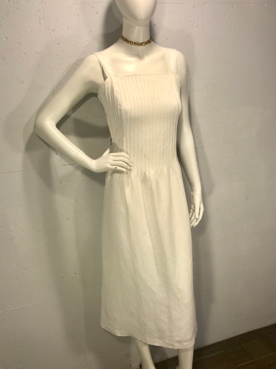 80s Jessica Howard cream summer dress, cream sun … - image 5