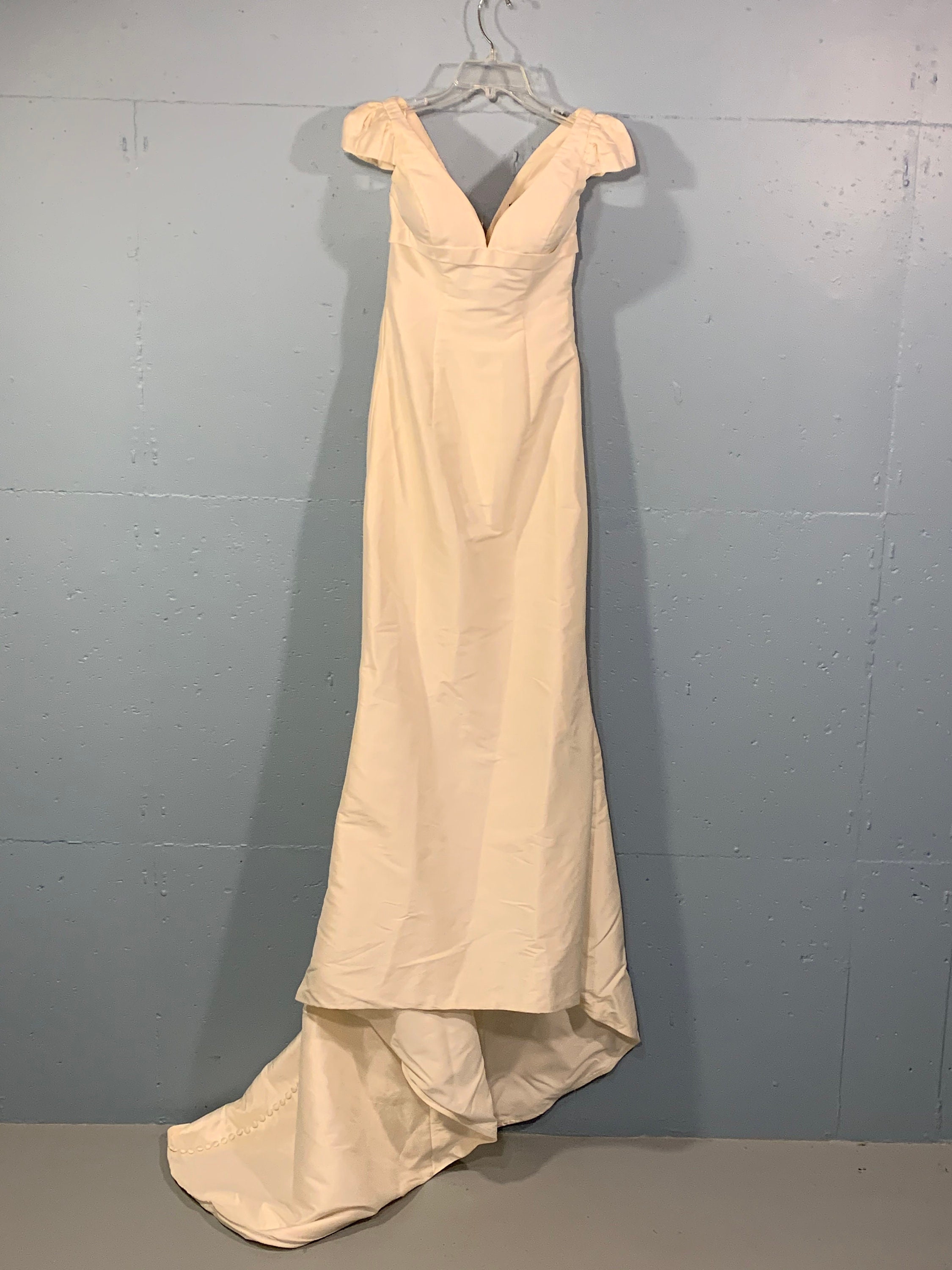 90s Romantic Elegant Sheath Wedding Gown Silk Cap Sleeve | Etsy