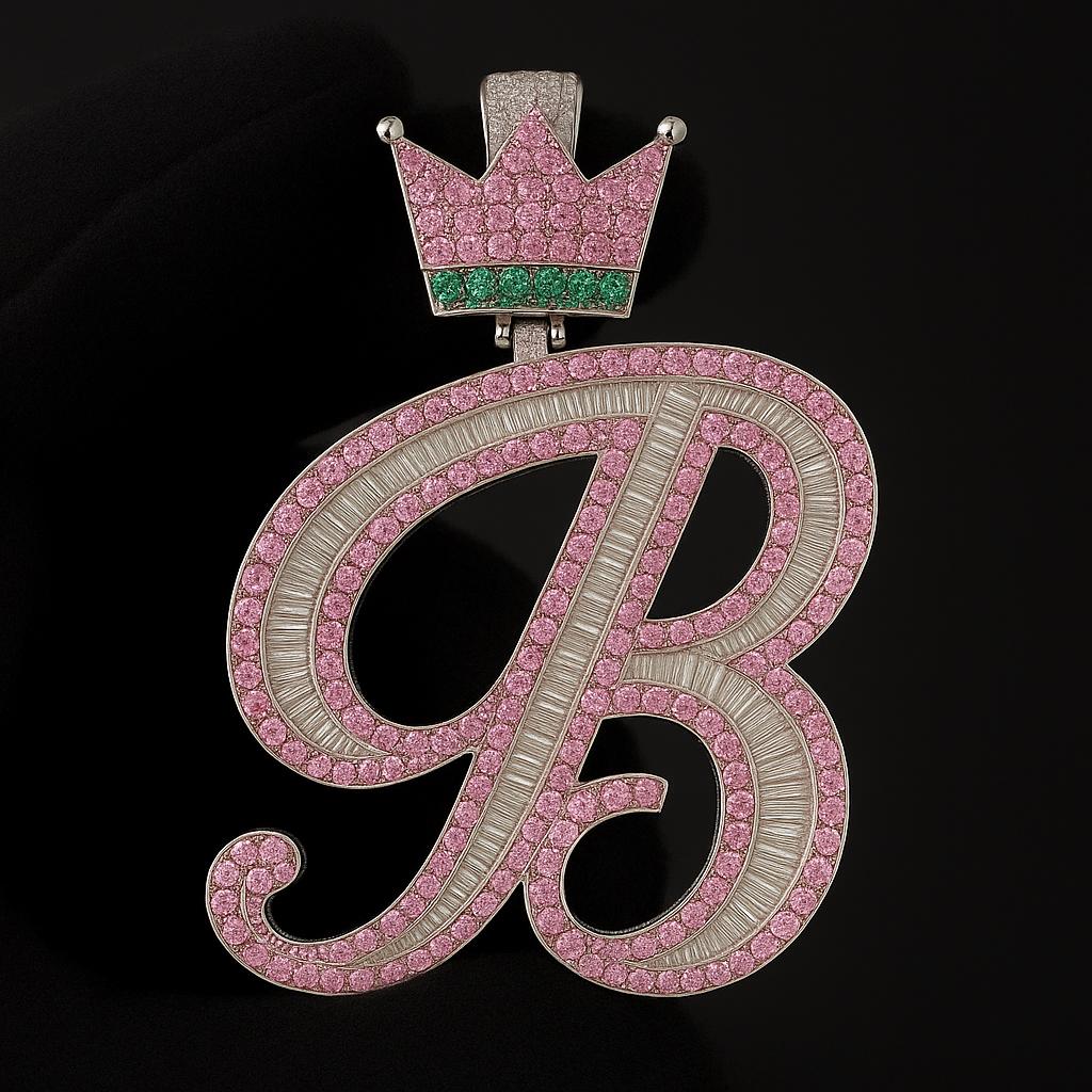 Custom Diamond Initial Necklace, Personalize Your Style with A,B,C,D Pendant, Unique Name Iced Out 925 Silver Pendant, Wedding gift for her