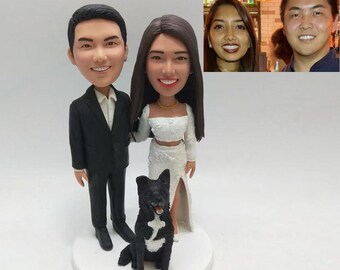 Custom Couple Bobbleheads Personalized Handmade Wedding Figurines 50th Anniversary Figurines for Parents