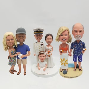 Muñecos cabezones navideños personalizados para parejas, muñecos cabezones personalizados para parejas, regalos del 50.° aniversario para padres, muñecos cabezones personalizados de pareja feliz