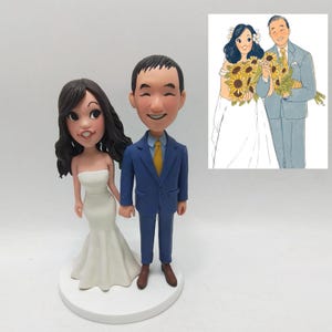 50th anniversary figurines, customized anniversary gifts, anniversary couple bobblehead, happy couple image,Christmas gifts.