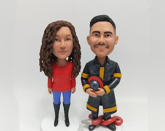 Custom Chief Firefighter Bobblehead, Custom Fight Fighter Bobblehead, Custom Fire Department Bobblehead with helmet Unique Gifts For Firemen