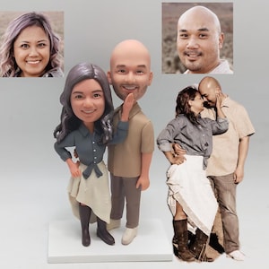 Personalised couple bobbleheads custom, custom bobbleheads as souvenirs, anniversary gifts for yourself, happy couple image,Christmas gifts.