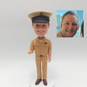 Custom naval offical Bobbleheads，Bobble heads Thank You Gift, senior Office bobblehead，Personalized Bobbleheads us navy chief Birthday Gifts