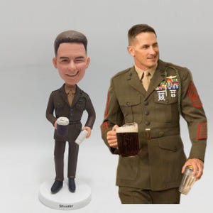 Custom soldier Bobblehead, Personalised Soldier Bobblehead, Custom Military Man Bobbleheads, Commander Bobblehead,Senior Official Bobblehead