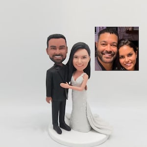 Benutzerdefinierte Jahrestag Paar Bobblehead personalisierte Liebhaber Skulptur Einzigartige Hochzeit Andenken Handmade romantische Sammlerstück Kunst
