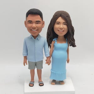 Muñecos cabezones de pareja personalizados, regalos de aniversario para parejas, regalos de muñecos cabezones de pareja feliz, regalos de aniversario de San Valentín