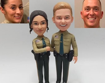 Police Portrait Figurine From Photo, Personalized Sculpture