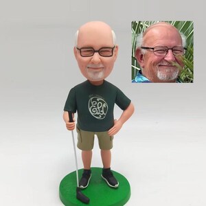 Custom father bobblehead, personalised  bobblehead gifts for men, gifts for golf lovers, golf gifts for men，Christmas personalized golf gift