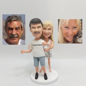Custom couple bobbleheads, personalized couple bobbleheads, custom couple dolls, parents anniversary bobblehead gifts, wedding bobbleheads