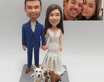 Personalized Couple Bobbleheads Custom Wedding Cake Toppers and Anniversary Figurines for Parents