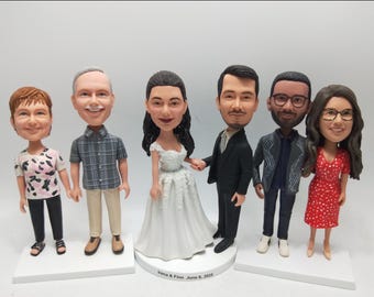 Personalized 50th Wedding Anniversary Bobbleheads for Parents, Custom Figurines for Wife and Husband