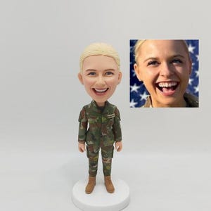 Custom Army Soldier bobbleheads,Gift for her/boss police dolls,Anniversary gifts,bobbleheads graduation,Bobblehead For Air Force Officer