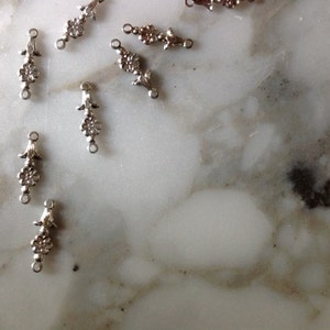 Tiny Filigree Flower Connectors, Lot of 73, Destash
