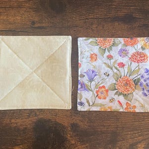 Decorative, quilted fabric coasters set of 4.