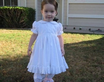 Infants white petticoat dress with pantaloons